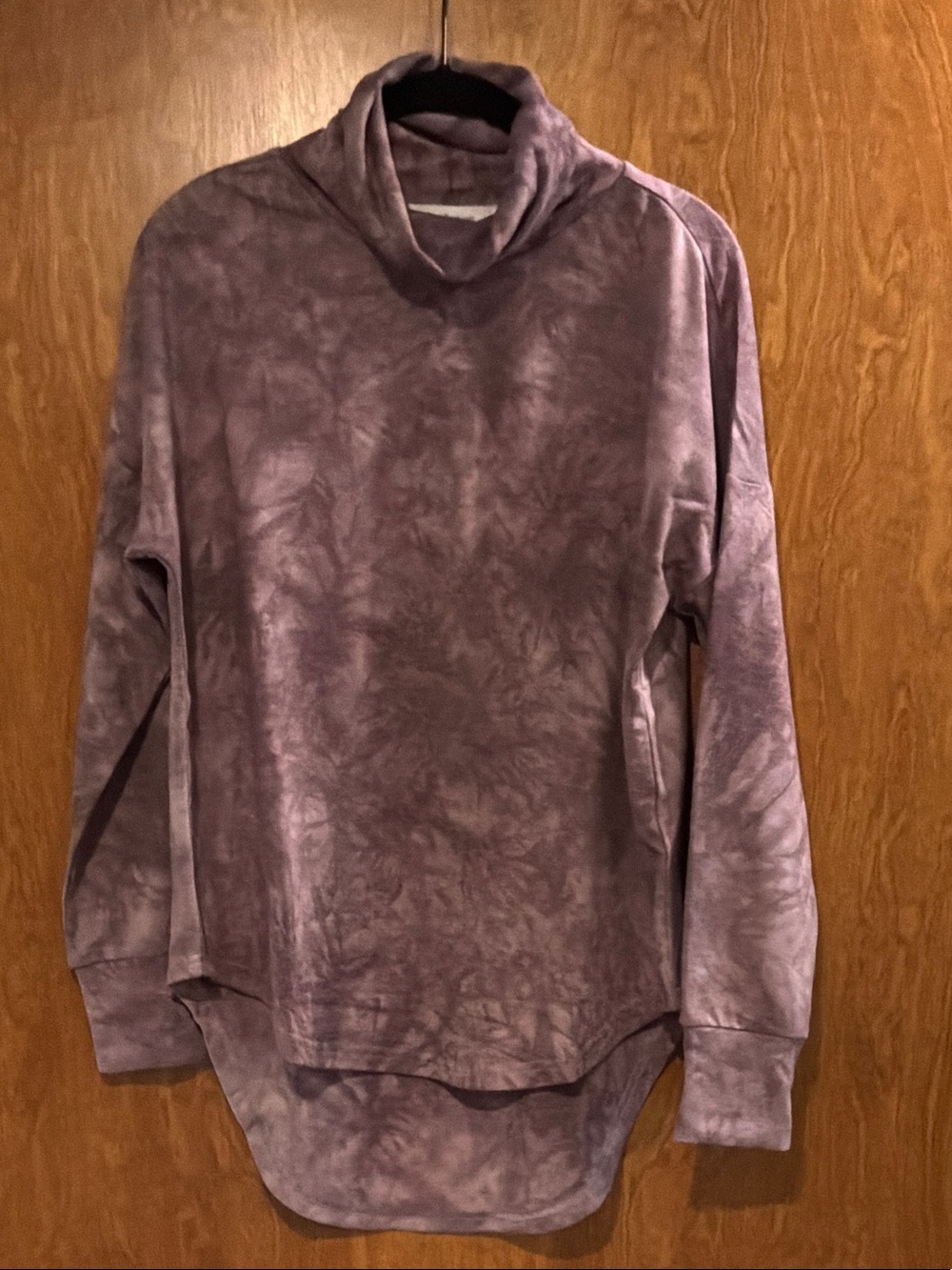 Women's Mauve Tie-Dye Funnel Neck Pullover Hoodie